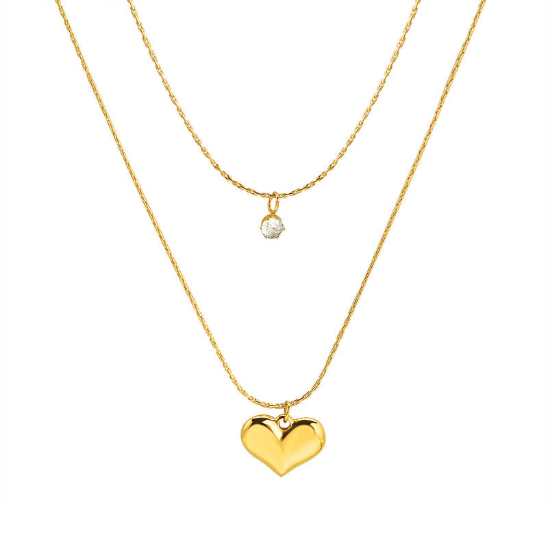 Gold-Plated Anti Tarnish Heart Themed Layered Pendant