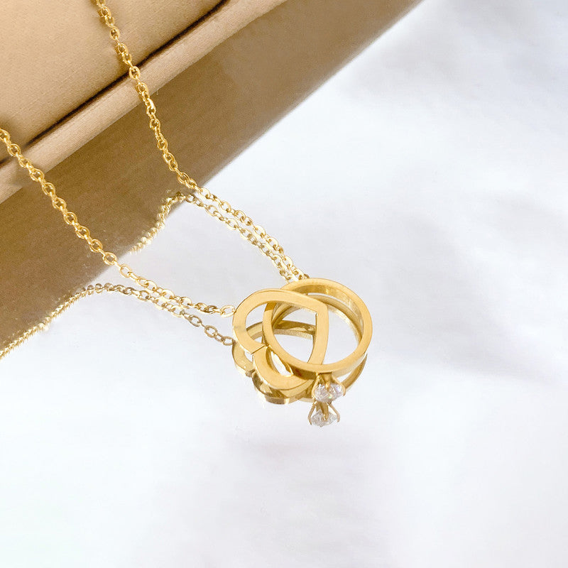 Gold Plated Stainless Steel Anti Tarnish Heart Themed Pendant For Women