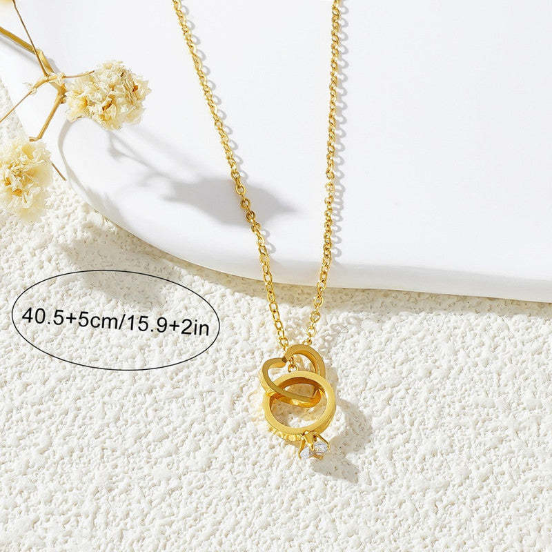 Gold Plated Stainless Steel Anti Tarnish Heart Themed Pendant For Women