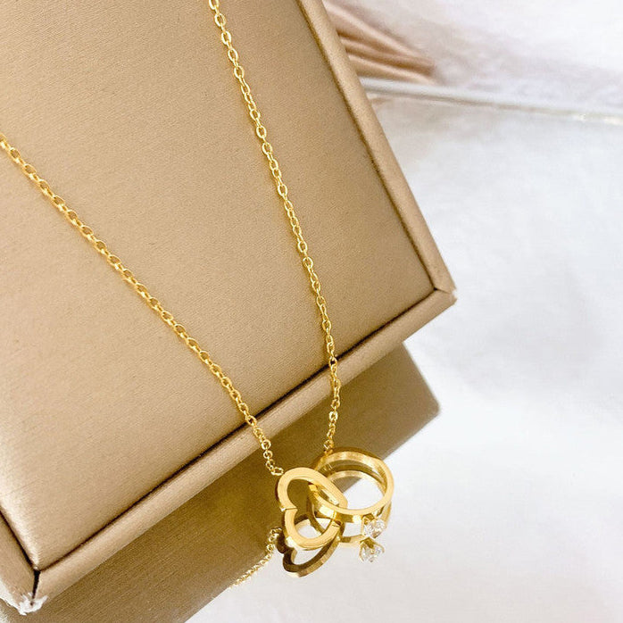 Gold Plated Stainless Steel Anti Tarnish Heart Themed Pendant For Women