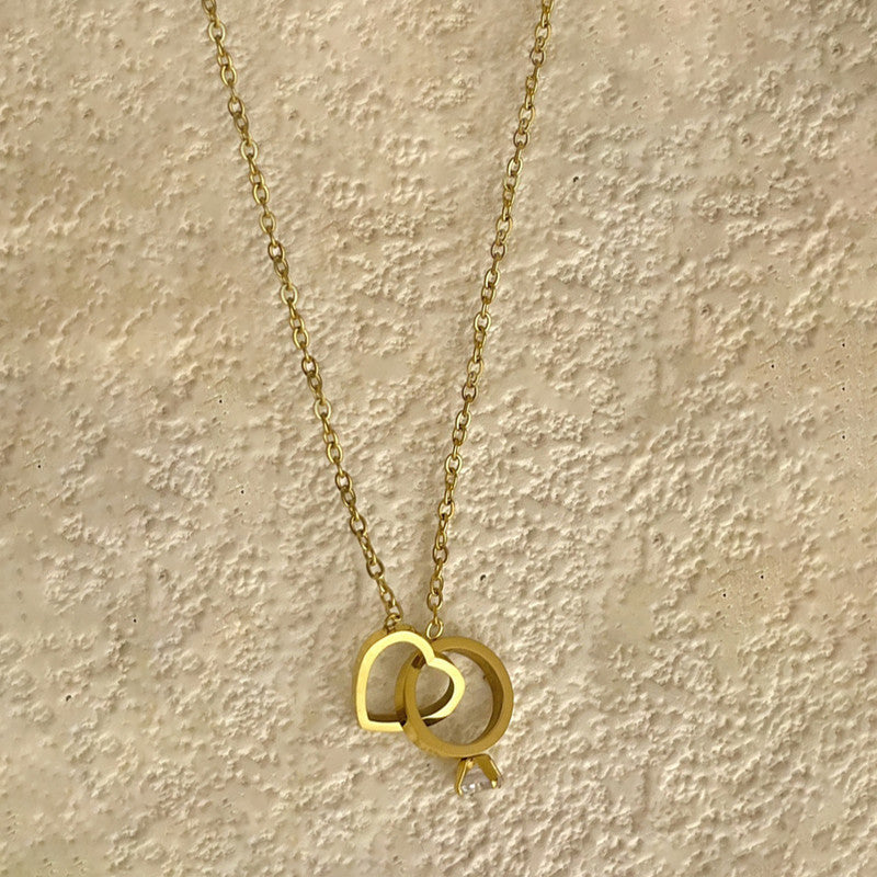 Gold Plated Stainless Steel Anti Tarnish Heart Themed Pendant For Women