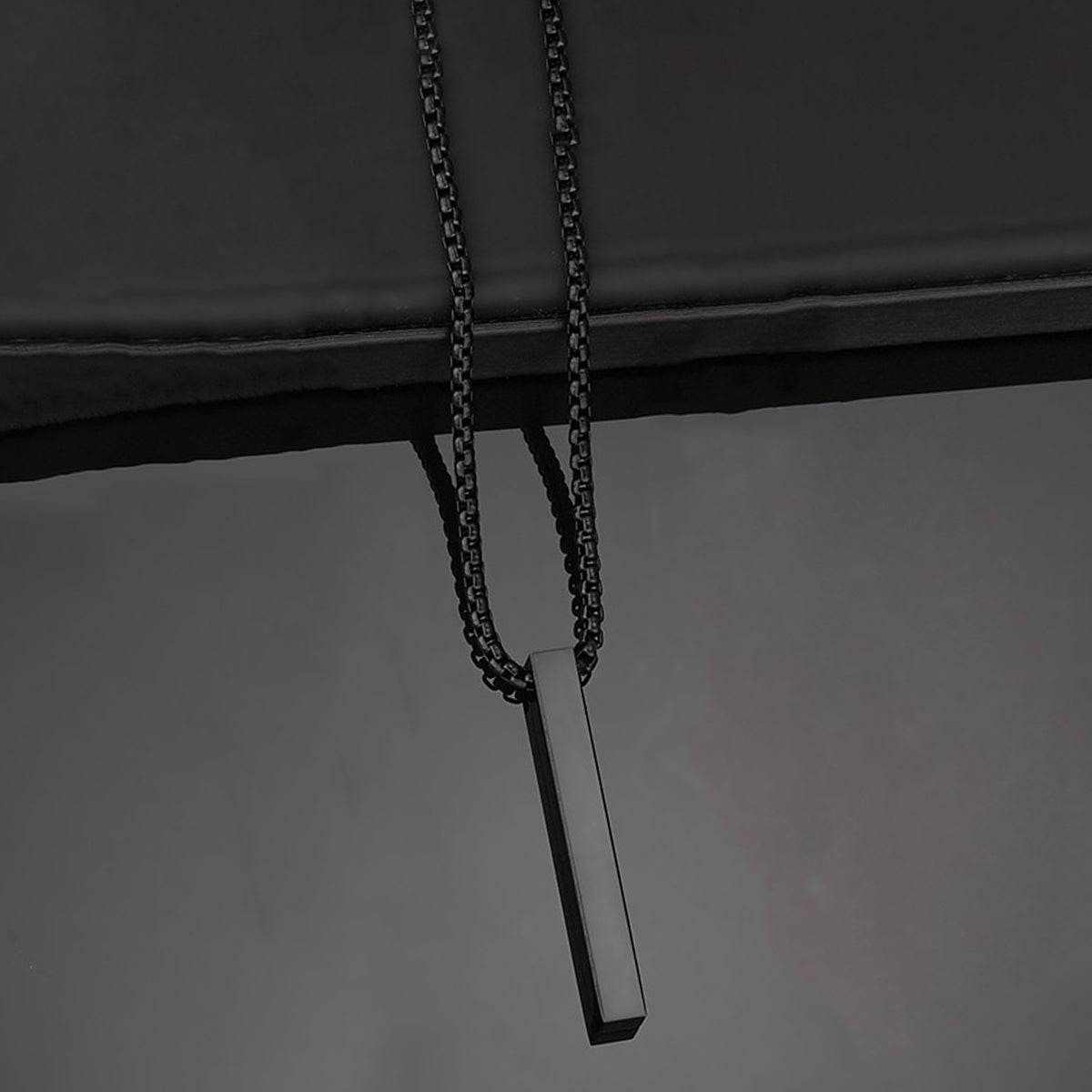 Black Silver Plated Stainless Steel Anti Tarnish Bar Shaped Hip Hop Party Pendant For Men