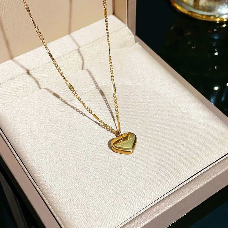 Gold Plated Stainless Steel Anti Tarnish Heart Themed Pendant For Women