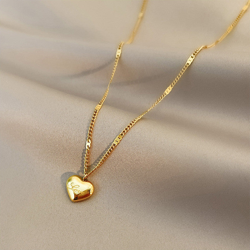 Gold Plated Stainless Steel Anti Tarnish Heart Themed Pendant For Women
