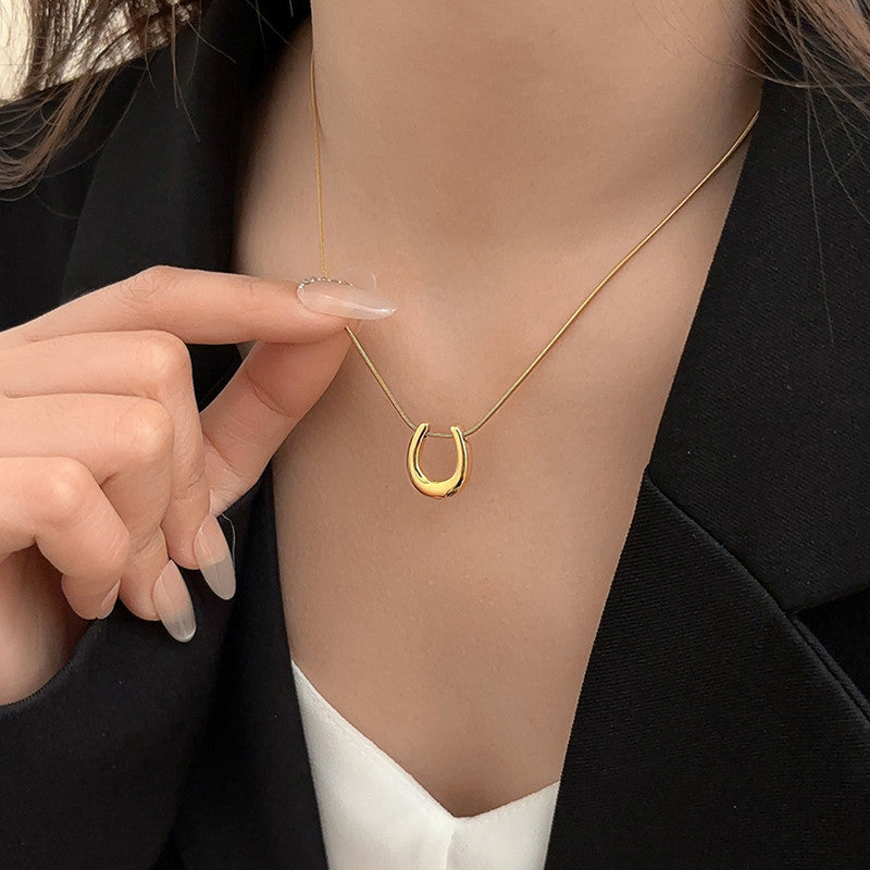Gold-Plated Stainless Steel Anti Tarnish Geometric Shaped Pendant For Women