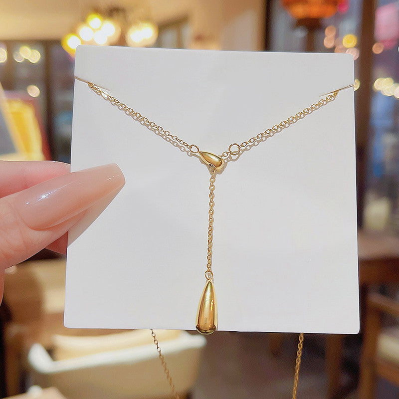 Gold Plated Stainless Steel Anti Tarnish Teardrop Pendant