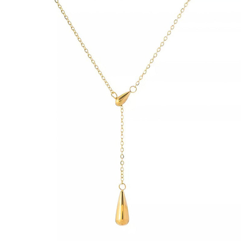Gold Plated Stainless Steel Anti Tarnish Teardrop Pendant
