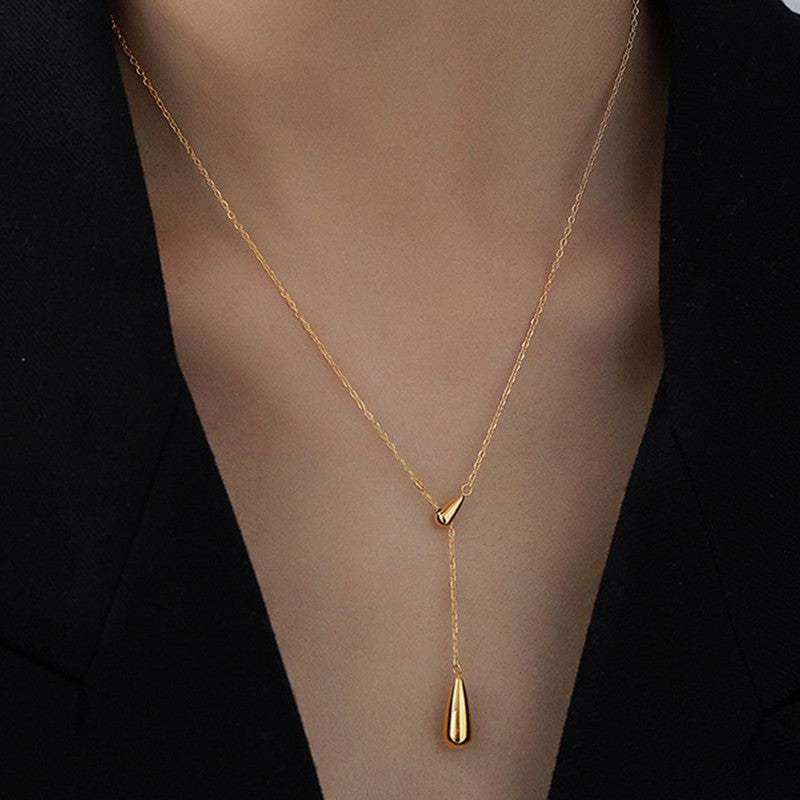 Gold Plated Stainless Steel Anti Tarnish Teardrop Pendant