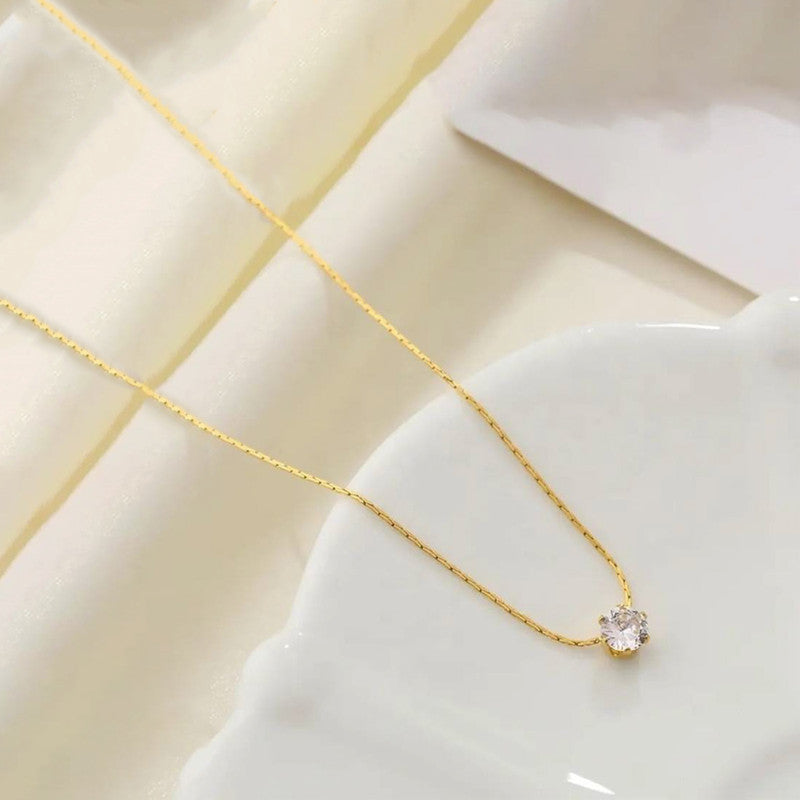 Gold Plated Stainless Steel Anti Tarnish Stone Studded Hexagonal Pendant