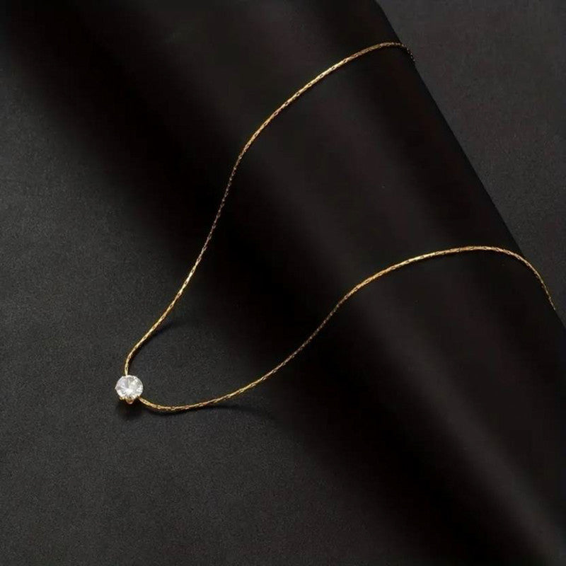 Gold Plated Stainless Steel Anti Tarnish Stone Studded Hexagonal Pendant