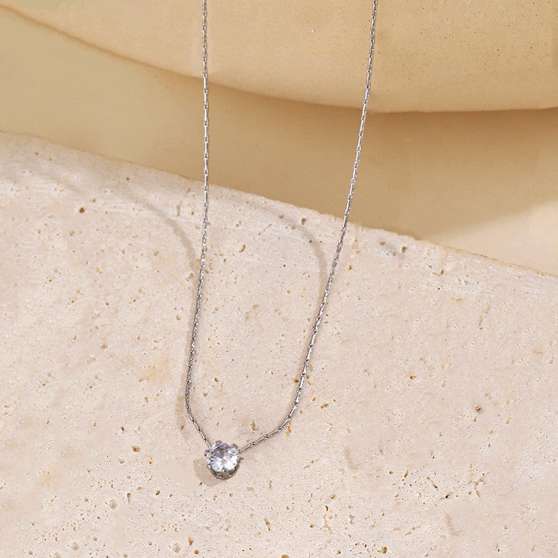Silver Plated Stainless Steel Anti Tarnish Stone Studded Hexagonal Pendant