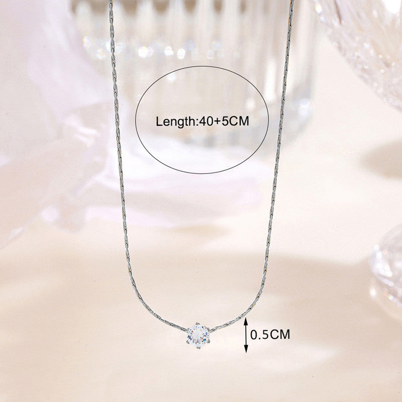 Silver Plated Stainless Steel Anti Tarnish Stone Studded Hexagonal Pendant