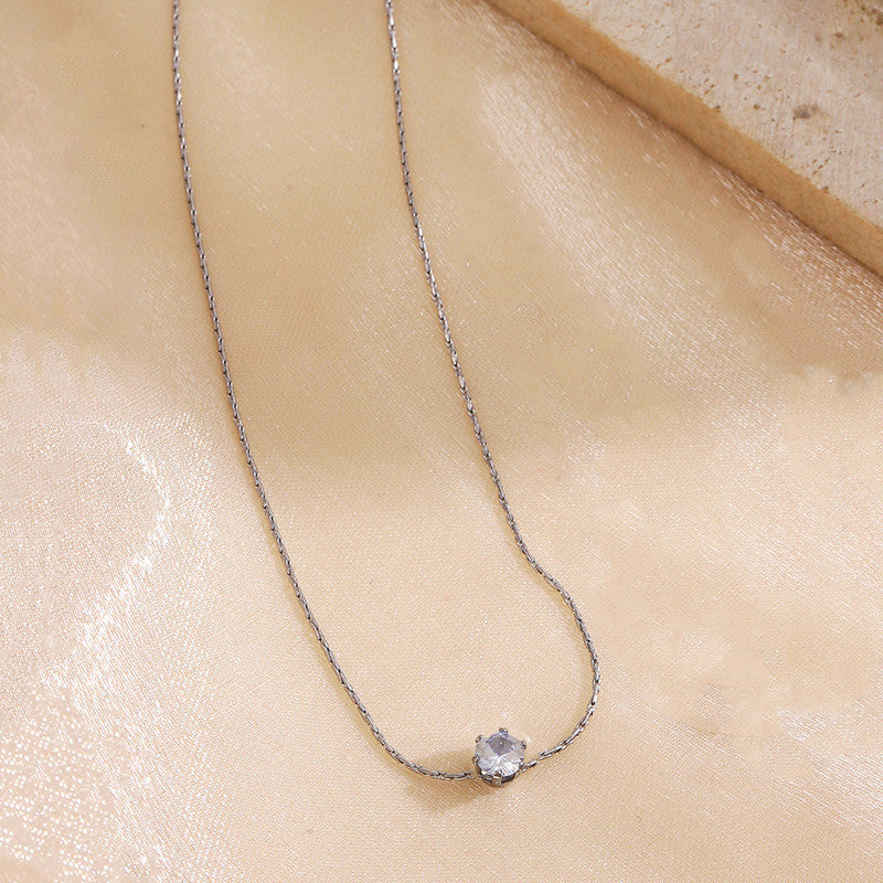 Silver Plated Stainless Steel Anti Tarnish Stone Studded Hexagonal Pendant