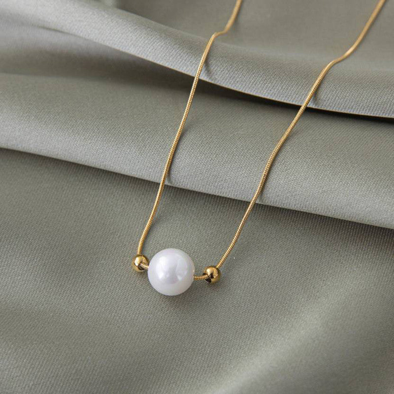 Gold Plated Stainless Steel Anti Tarnish Pearl Pendant