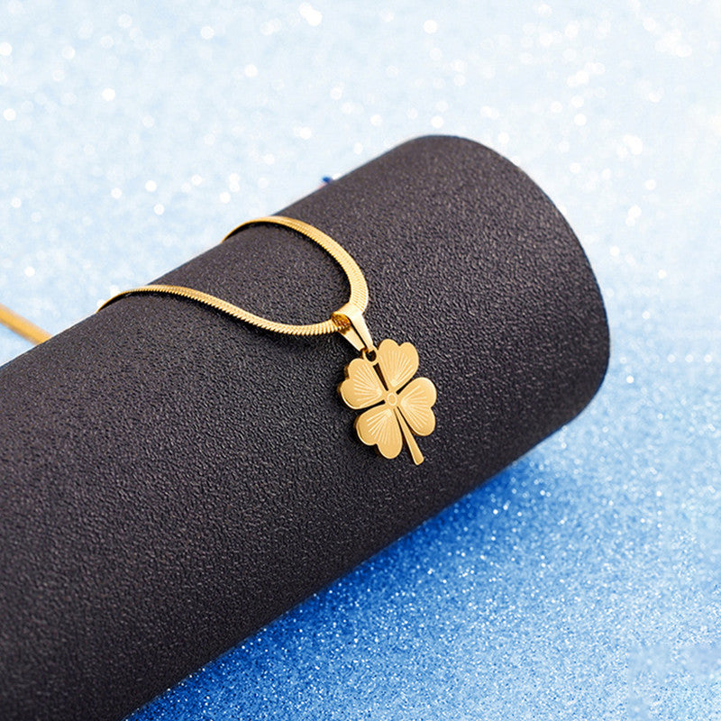Gold Plated Stainless Steel Anti Tarnish Clover Themed Pendant