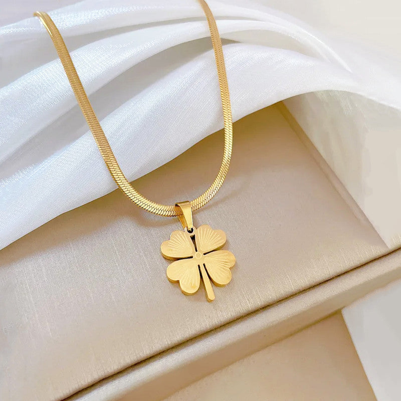 Gold Plated Stainless Steel Anti Tarnish Clover Themed Pendant