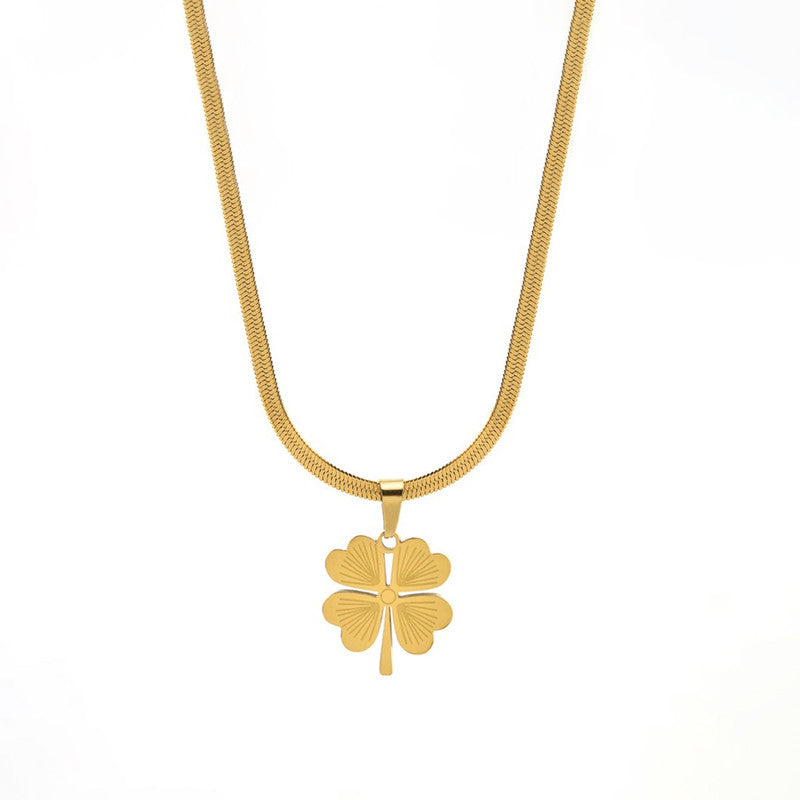 Gold Plated Stainless Steel Anti Tarnish Clover Themed Pendant