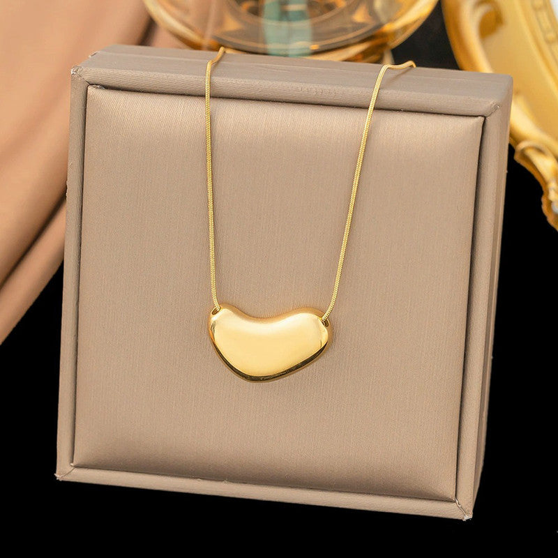 Gold Plated Stainless Steel Anti Tarnish Golden Bean Pendant