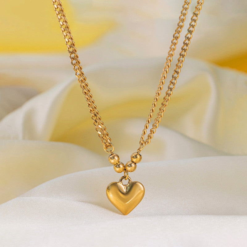 Gold Plated Anti Tarnish Stainless Steel Heart Themed Pendant