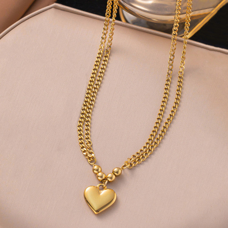 Gold Plated Anti Tarnish Stainless Steel Heart Themed Pendant