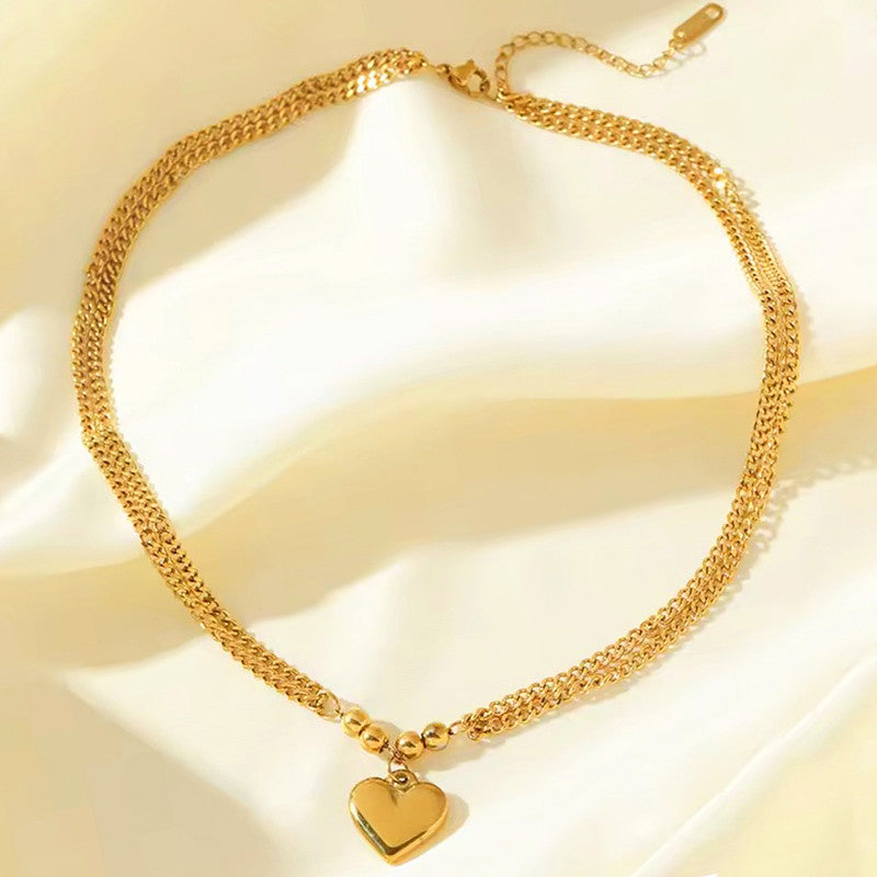 Gold Plated Anti Tarnish Stainless Steel Heart Themed Pendant