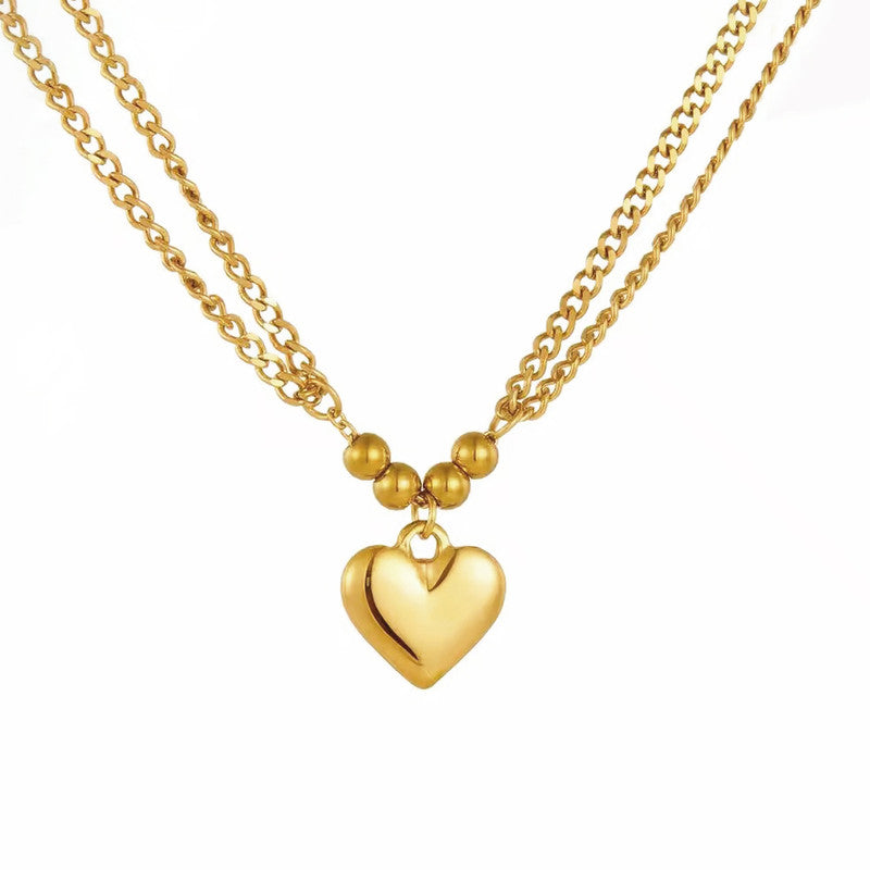 Gold Plated Anti Tarnish Stainless Steel Heart Themed Pendant