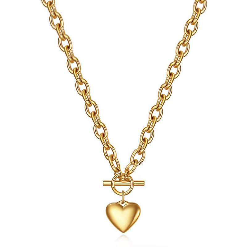 Gold Plated Anti Tarnish Stainless Steel Heart Themed Pendant
