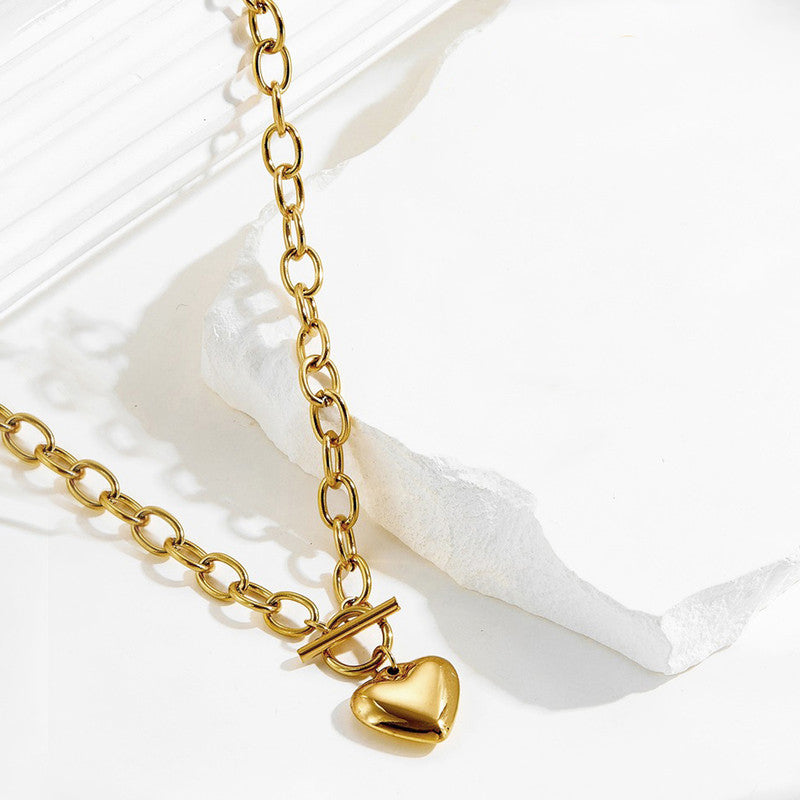 Gold Plated Anti Tarnish Stainless Steel Heart Themed Pendant