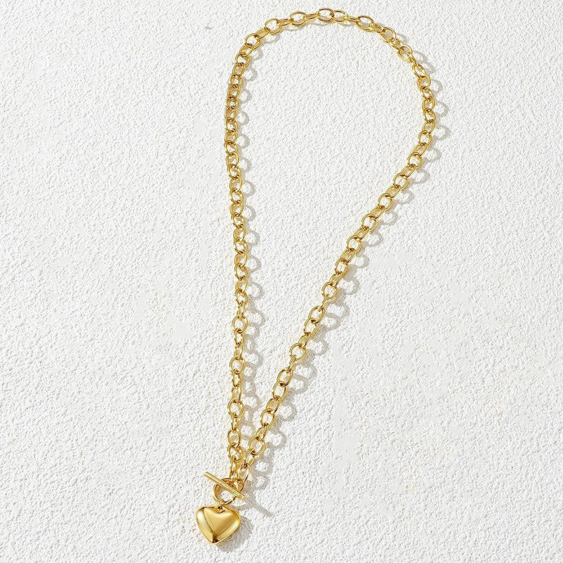 Gold Plated Anti Tarnish Stainless Steel Heart Themed Pendant