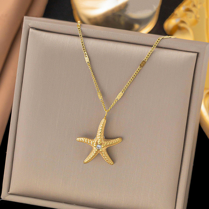 Gold Plated Anti Tarnish Stainless Steel Star Themed Pendant