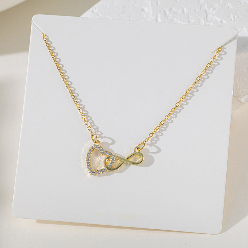 Gold Plated Anti Tarnish Stainless Steel Infinity Heart Themed Pendant