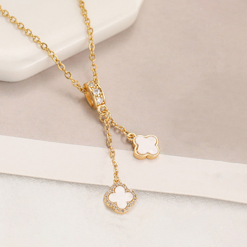 Gold Plated Anti Tarnish Stainless Steel Clover Themed Pendant