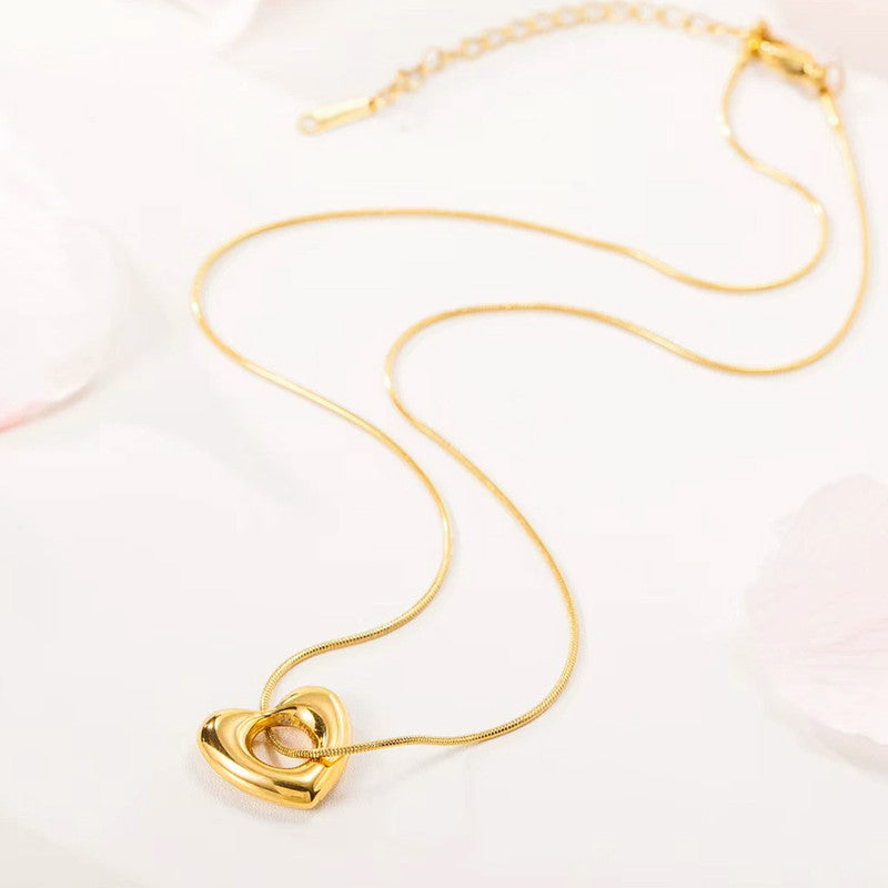 Gold Plated Anti Tarnish Stainless Steel Heart Themed Pendant