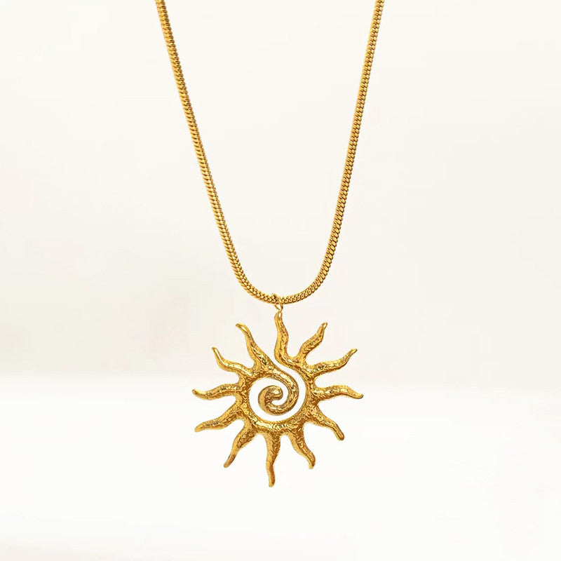 Gold Plated Anti Tarnish Stainless Steel Sun Shaped Pendant