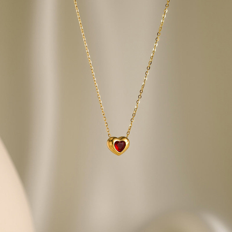 Gold Plated Anti Tarnish Red Heart Themed Contemporary Pendant