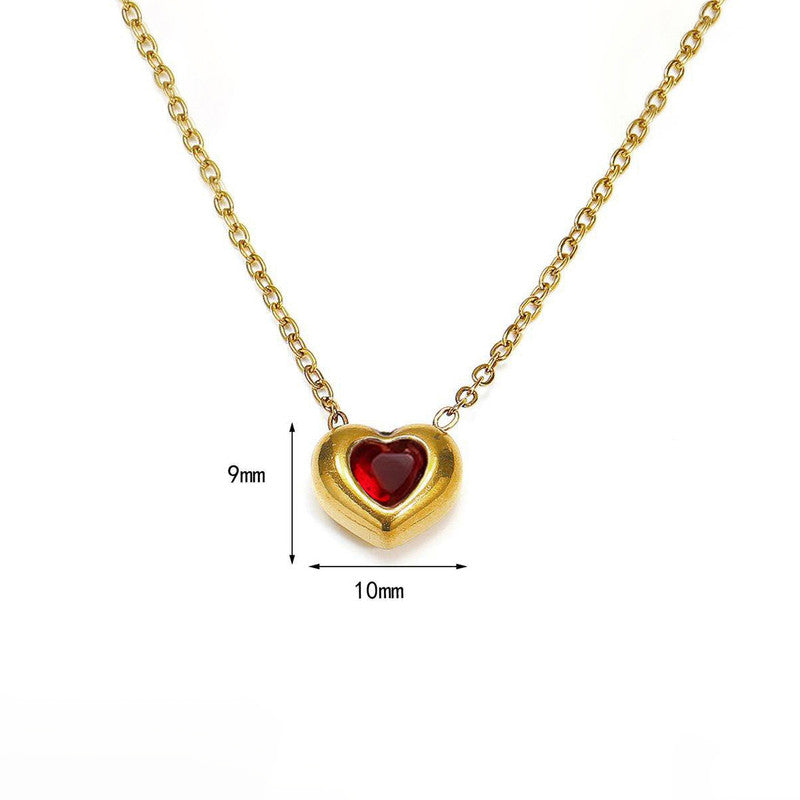 Gold Plated Anti Tarnish Red Heart Themed Contemporary Pendant