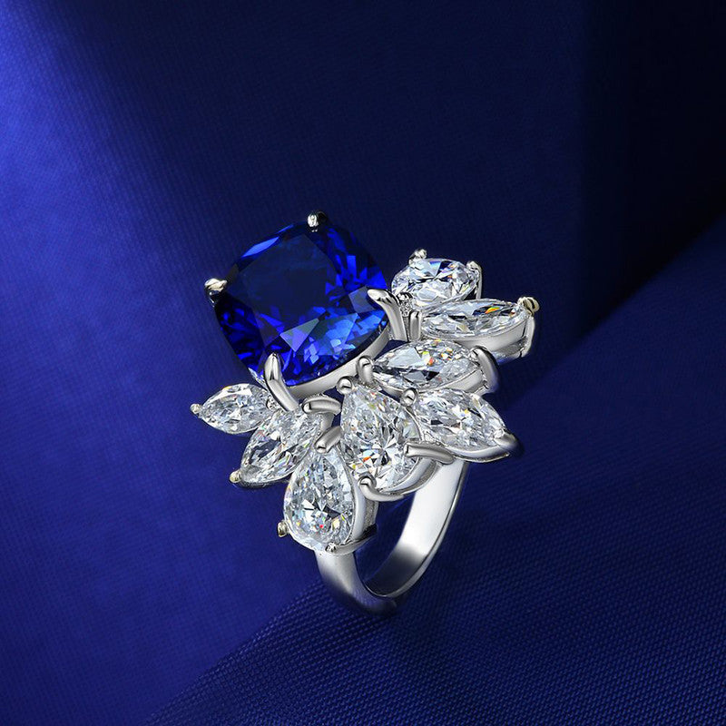 Silver Plated Anti Tarnish American Diamond Crushed Ice Cut Contemporary Finger Ring - MySmartBazaar