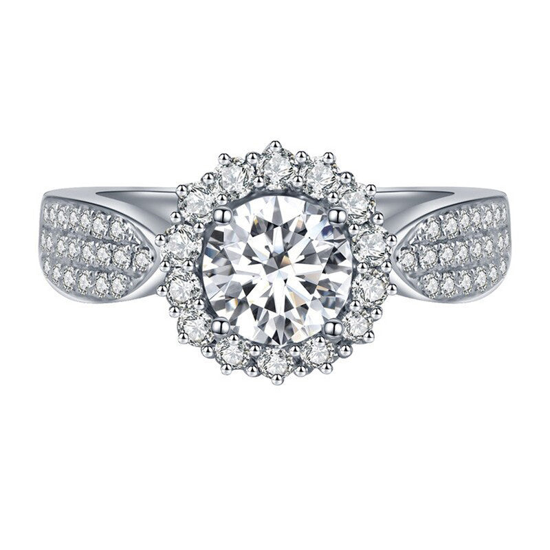 Silver Plated Anti Tarnish American Diamond Crushed Ice Cut Star-Like Finger Ring - MySmartBazaar