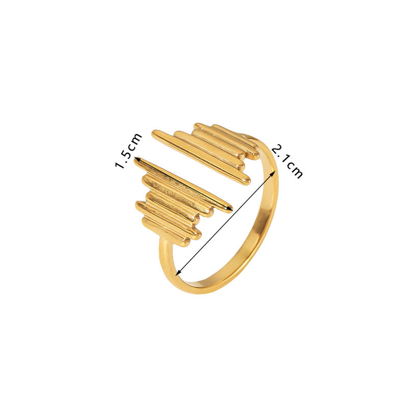 Gold Plated Anti Tarnish Stainless Steel Contemporary Adjustable Finger Ring