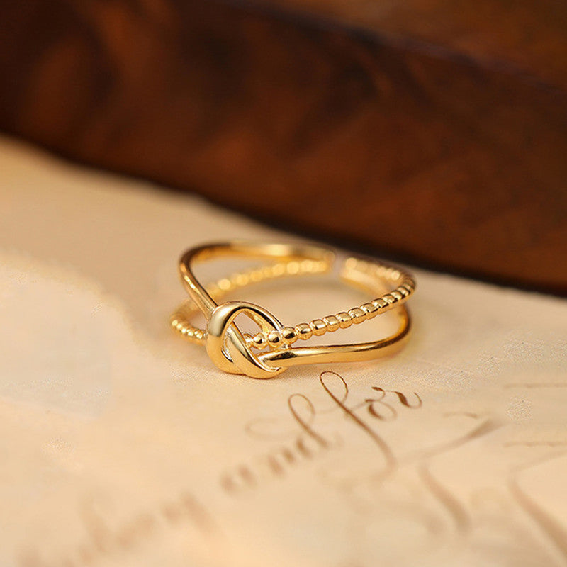 Gold Plated Anti Tarnish Stainless Steel Contemporary Adjustable Finger Ring