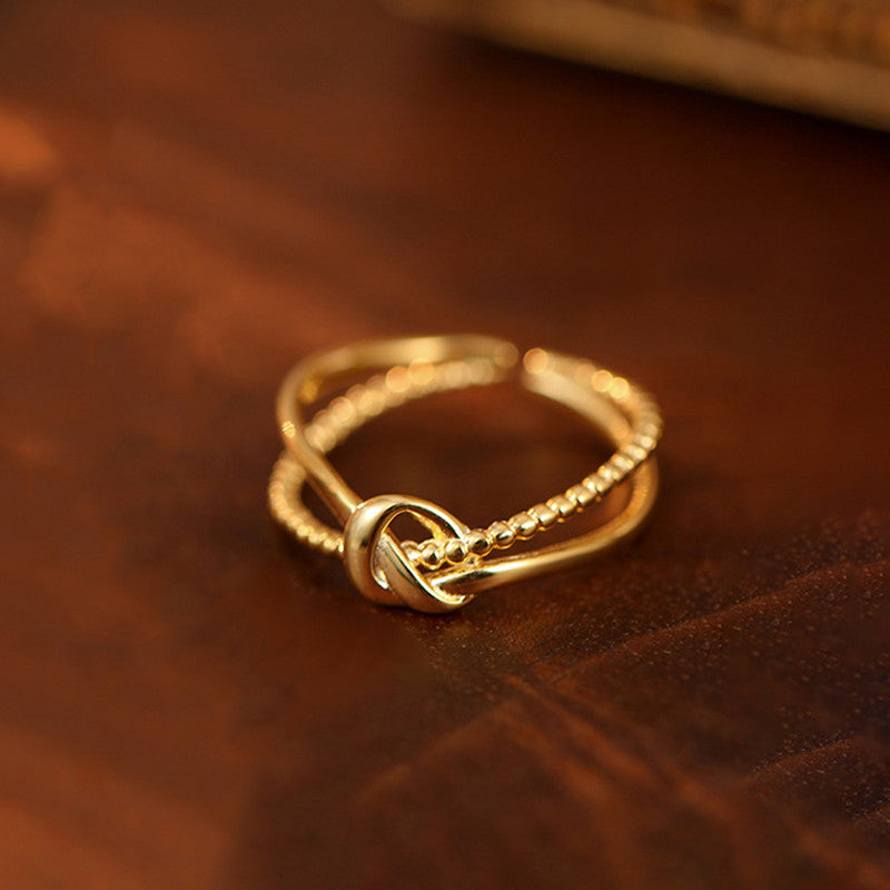 Gold Plated Anti Tarnish Stainless Steel Contemporary Adjustable Finger Ring