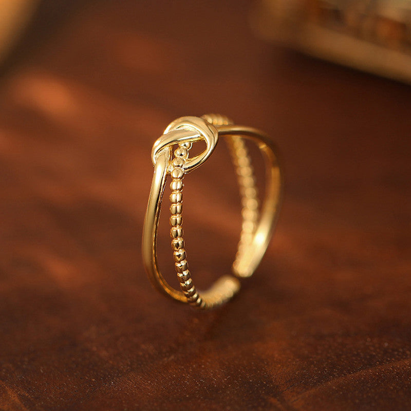 Gold Plated Anti Tarnish Stainless Steel Contemporary Adjustable Finger Ring
