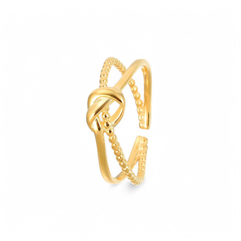 Gold Plated Anti Tarnish Stainless Steel Contemporary Adjustable Finger Ring