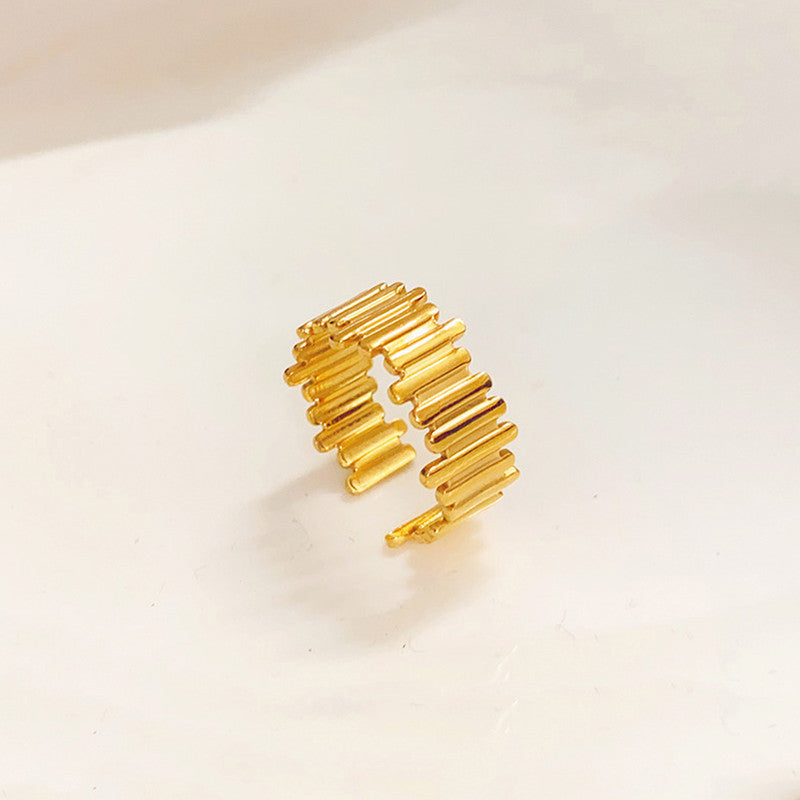 Gold Plated Anti Tarnish Stainless Steel Contemporary Adjustable Finger Ring