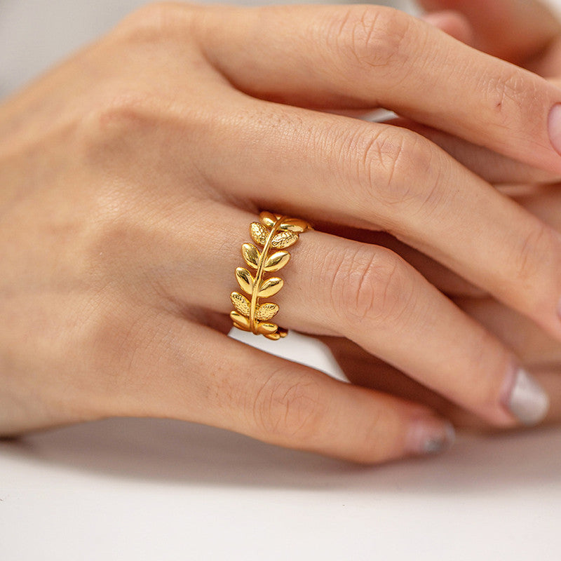 Gold Plated Anti Tarnish Stainless Steel Contemporary Adjustable Finger Ring