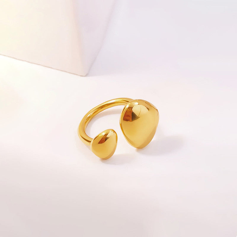 Gold Plated Anti Tarnish Stainless Steel Contemporary Ring