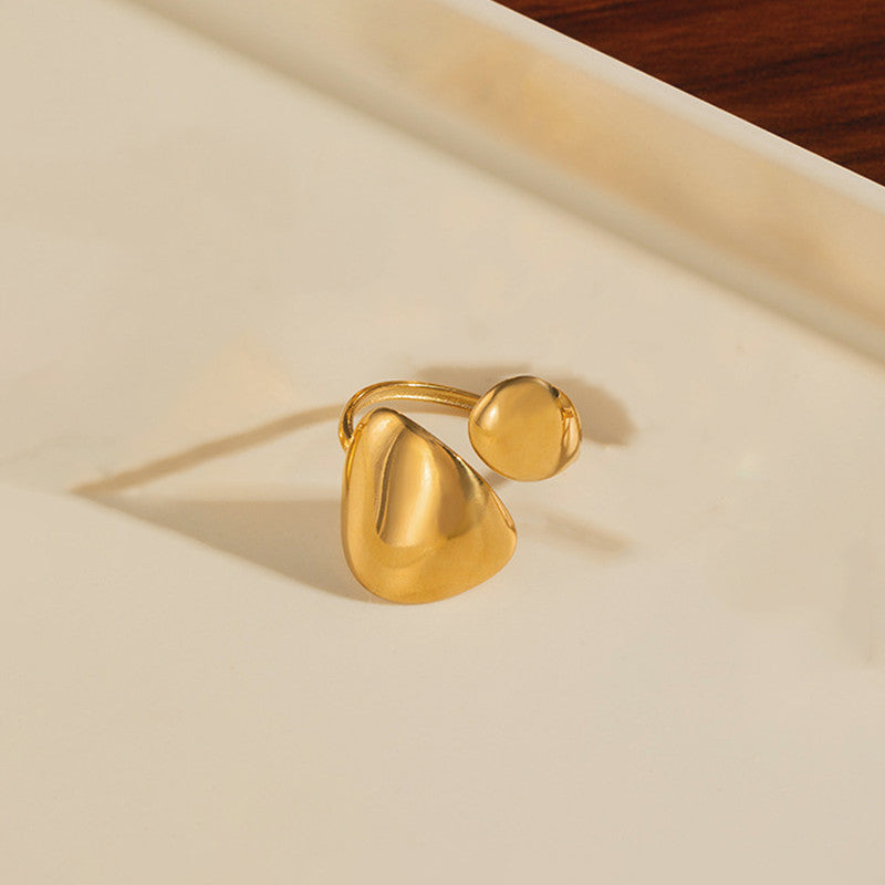 Gold Plated Anti Tarnish Stainless Steel Contemporary Ring