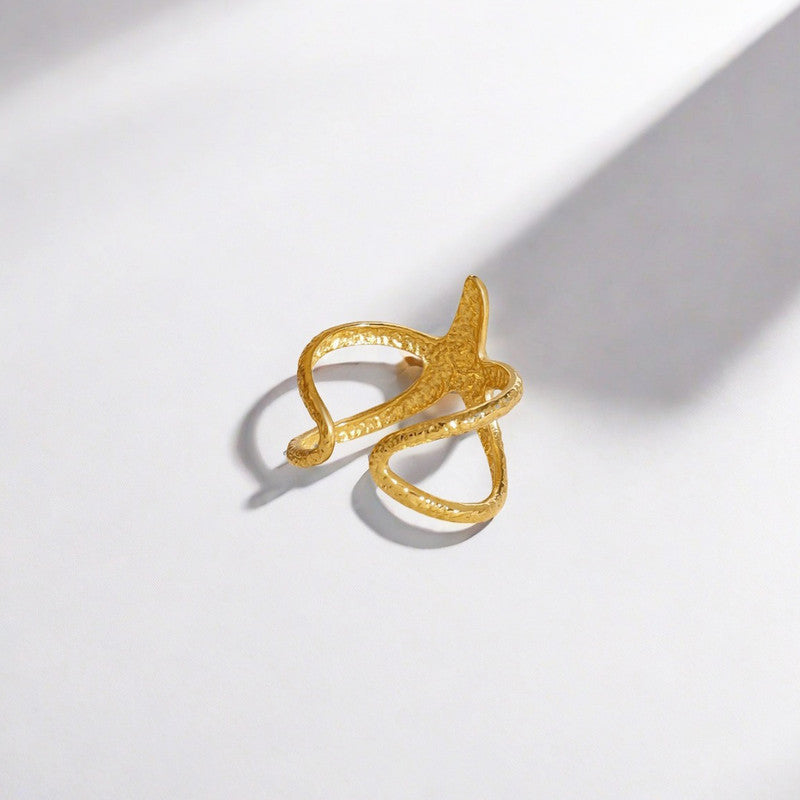 Gold Plated Anti Tarnish Stainless Steel Star Themed Contemporary Ring