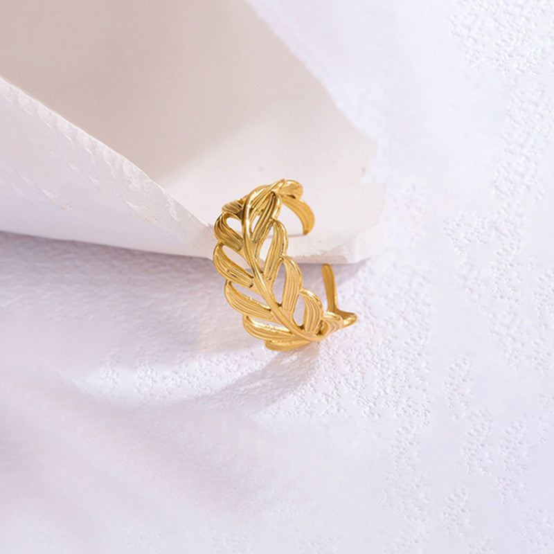 Gold-Plated Anti Tarnish Stainless Steel Contemporary Adjustable Ring