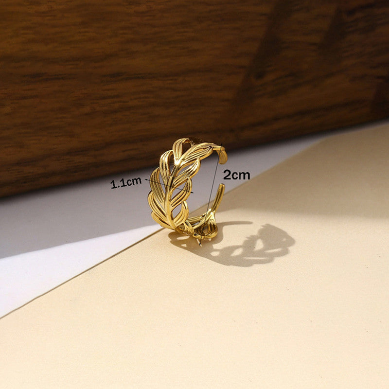 Gold-Plated Anti Tarnish Stainless Steel Contemporary Adjustable Ring